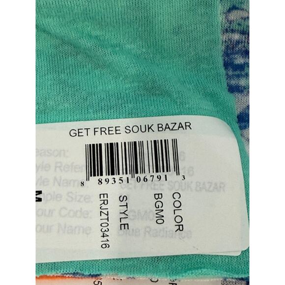 Roxy Tank Top White Blue Purple Pattern V‑Neck Scoop Back M NWT - Picture 9 of 10